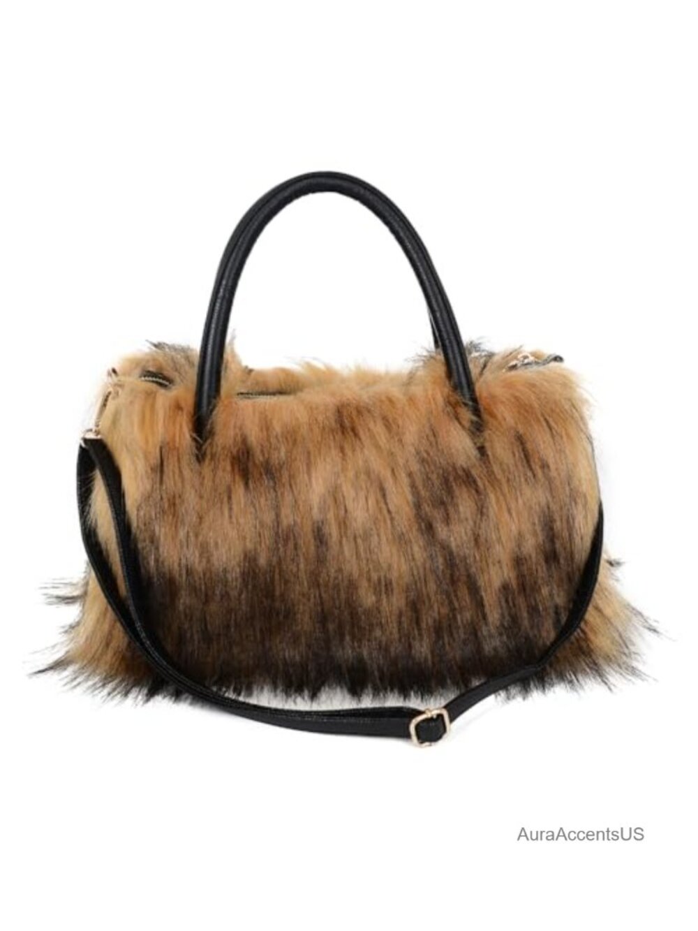 Faux Fur Shoulder Bag Furry Purse Crossbody Satchel with Strap